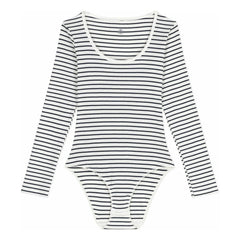 Petit Bateau - Body Acanalado Rayado | Blanco