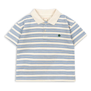 Konges Sløjd - Polo de algodón orgánico a rayas moteadas | Azul