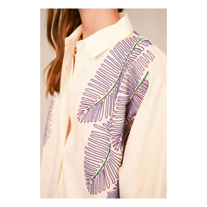 Vestido de voile de algodón bordado Sacrécoeur - Lou Taro | Blanco