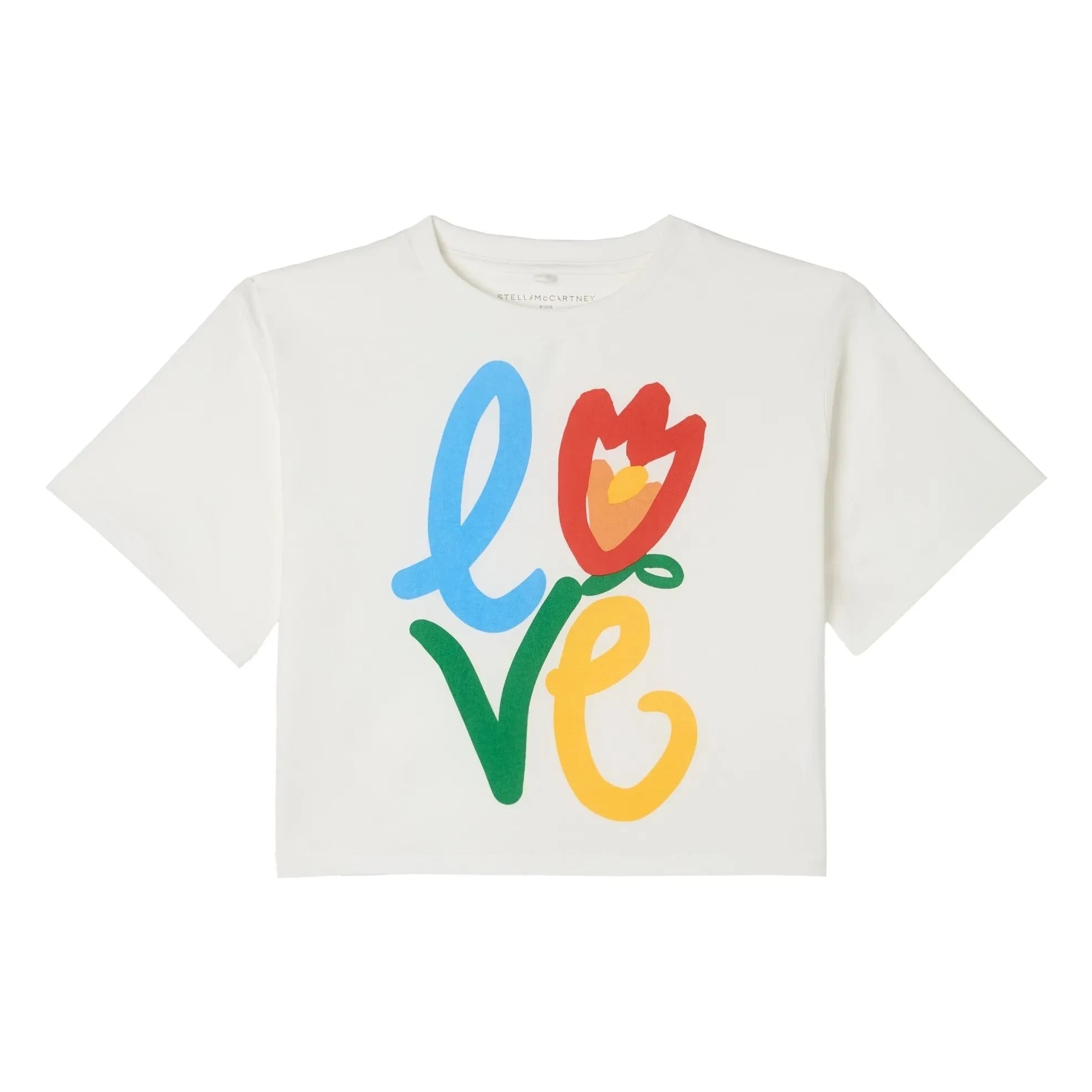 Stella McCartney Kids - Camiseta Love de algodón orgánico | Marfil