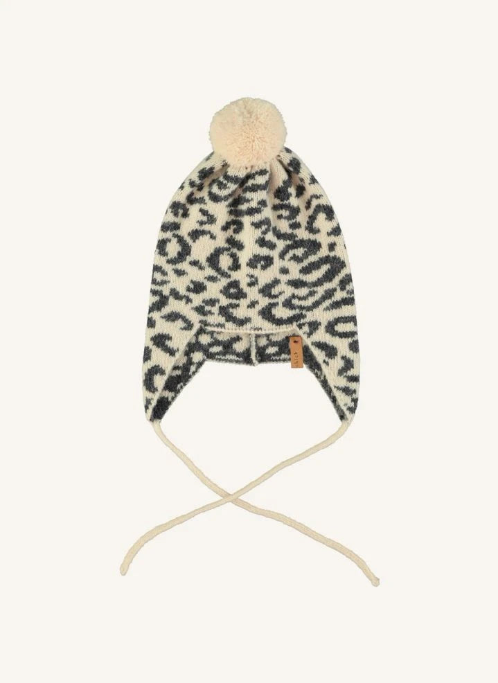 Piupiuchick - Gorro de lana con estampado de leopardo | Rosa pálido