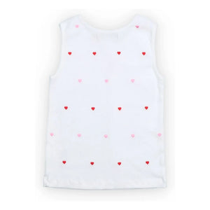 the new society - Camiseta sin mangas en relieve Petunia Hearts | Blanco