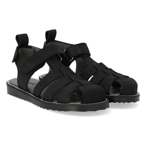 Angulus - Sandalias de nobuk de durazno | Negro