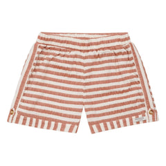 Donsje - Pantalones Cortos de Algodón Orgánico a Rayas Kaatio | Camel