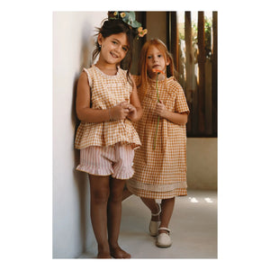 Lilinoa - Short con volantes a rayas Alban | Rosa