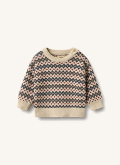 Wheat - Jersey jacquard para bebé Harlow de algodón orgánico | Beige