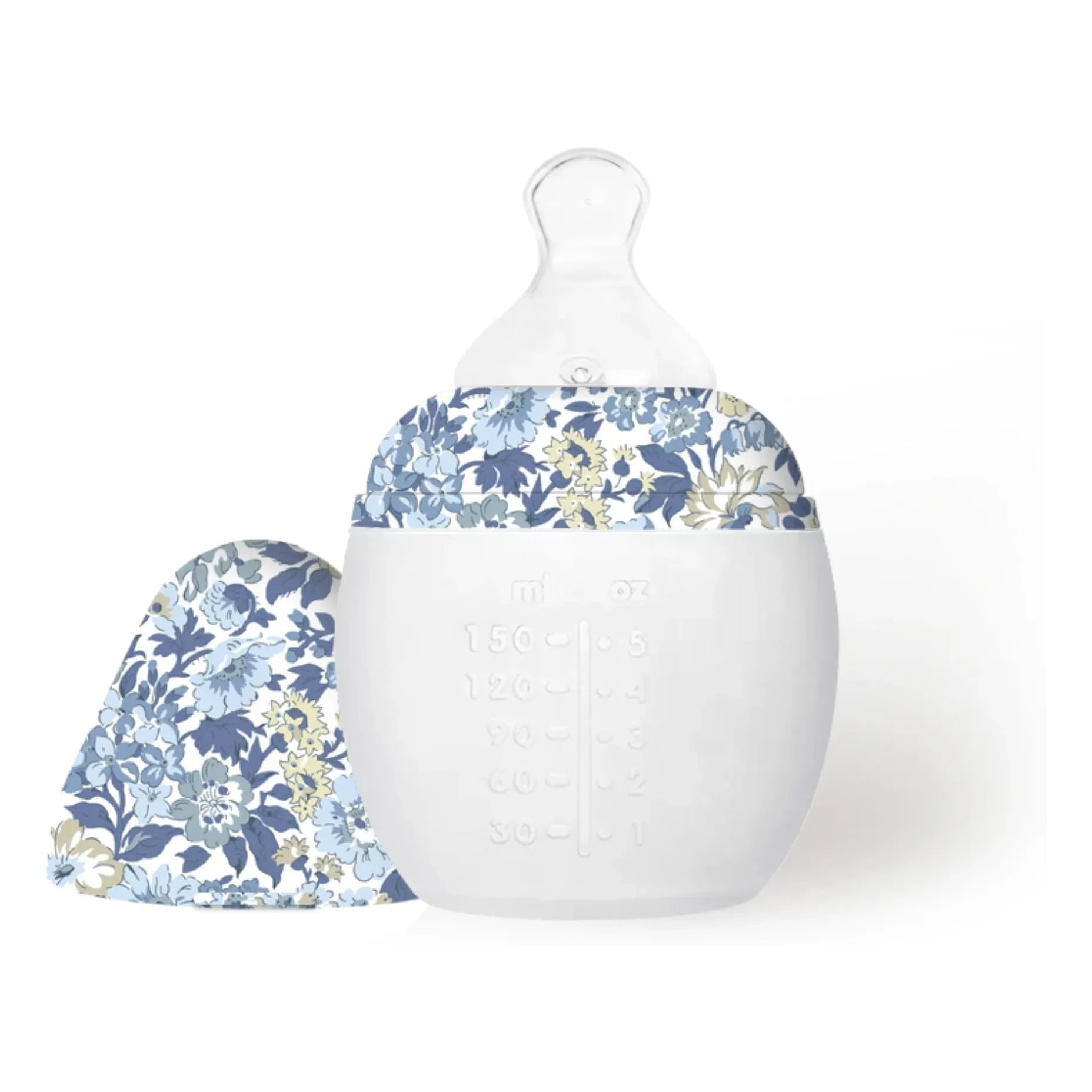 Elhée - Biberón médico de silicona Honey Dew y chupete fisiológico - Elhée x Liberty | Azul
