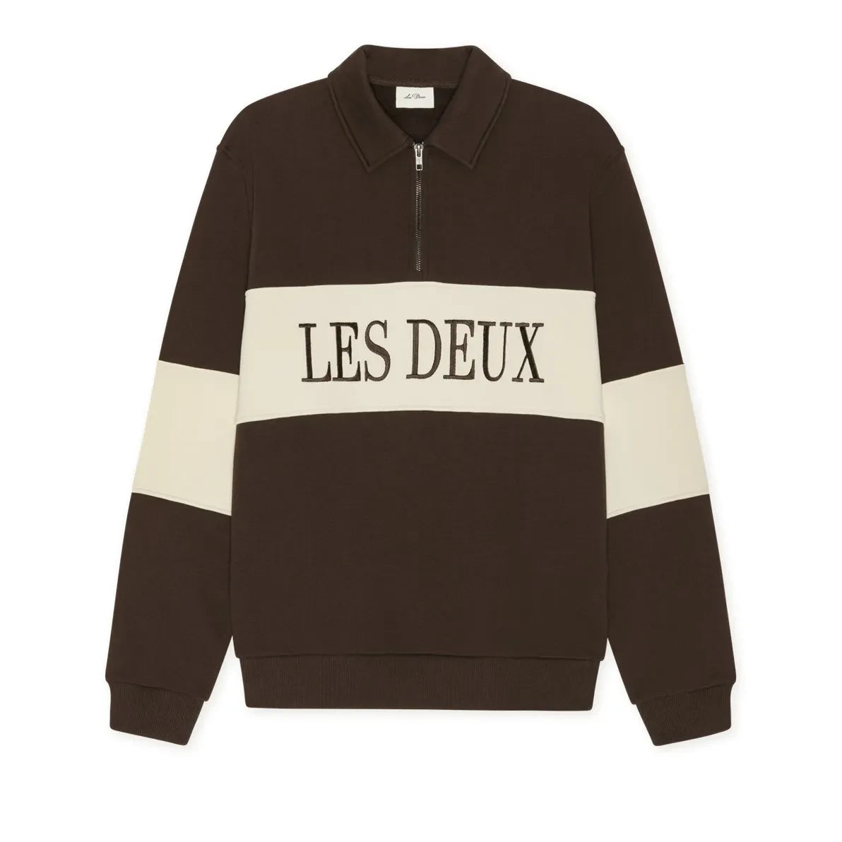 Les Deux - Polo con cremallera Rugby | Marrón