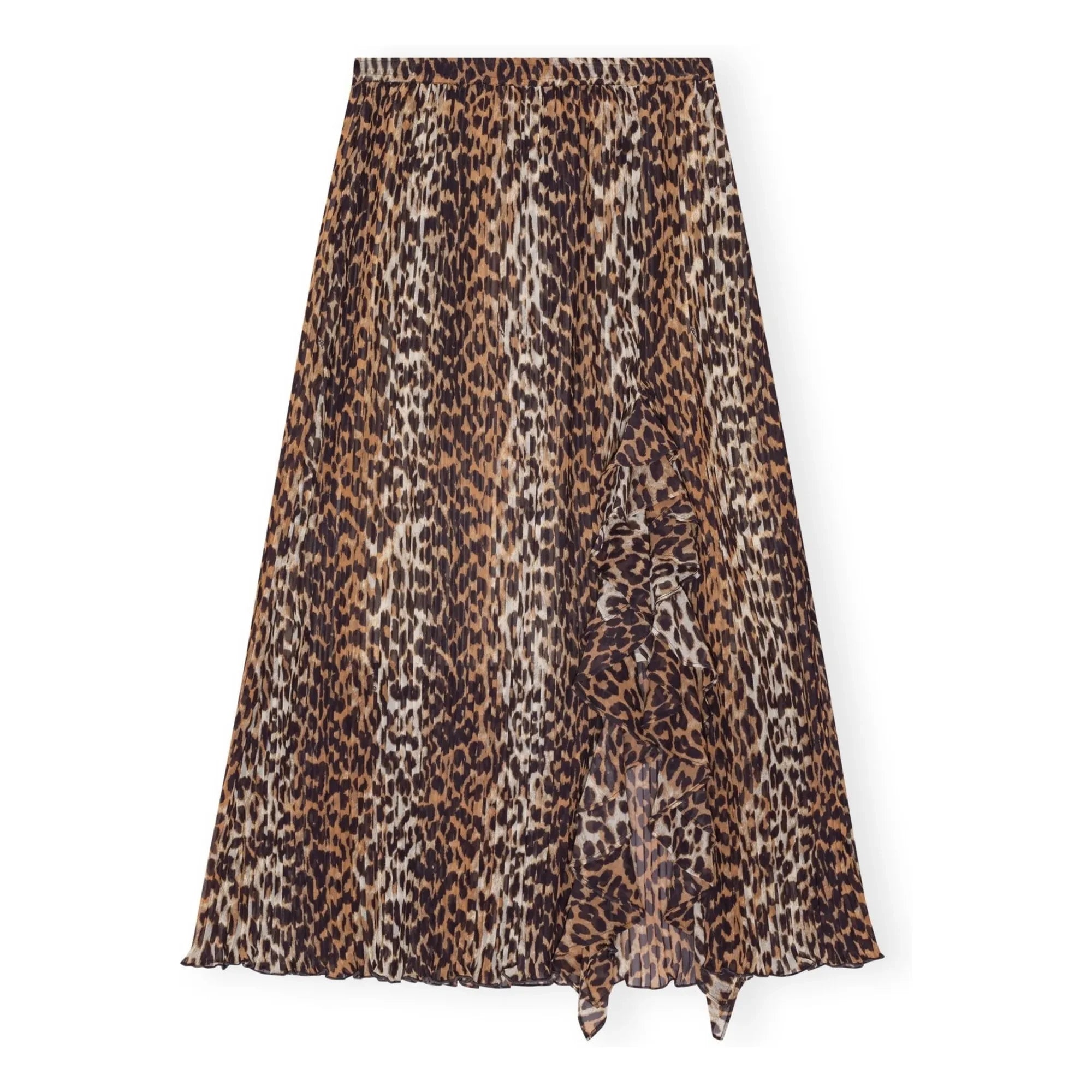 Ganni - Falda georgette de fibra reciclada | Leopardo