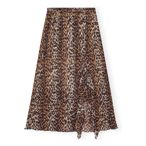 Ganni - Falda georgette de fibra reciclada | Leopardo