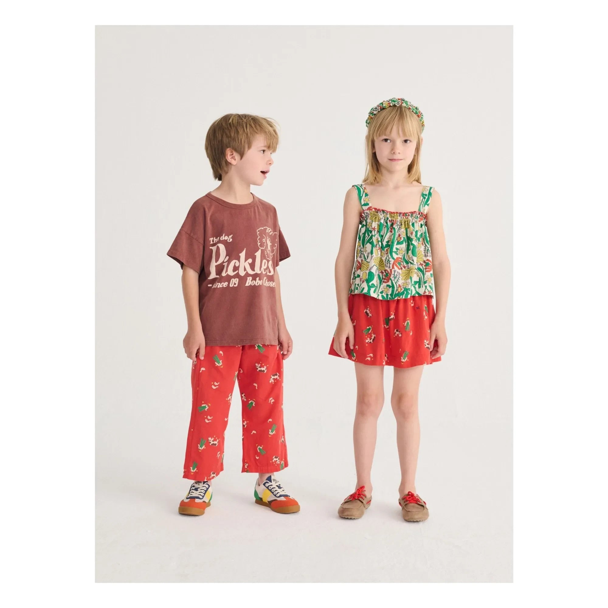 Bobo Choses - Top fruncido con estampado floral de algodón orgánico | Blanco