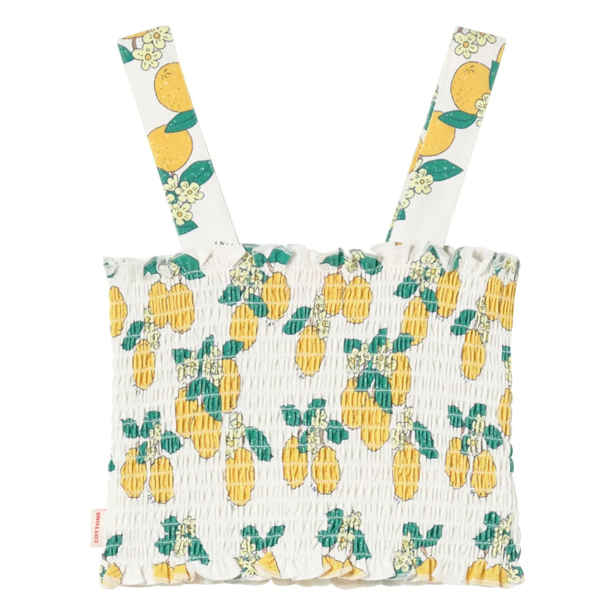 Tinycottons - Top de algodón orgánico arrugado naranja | Blanco