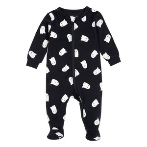 Petit Lem - Pijama con pies de fantasma que brillan en la oscuridad | Negro