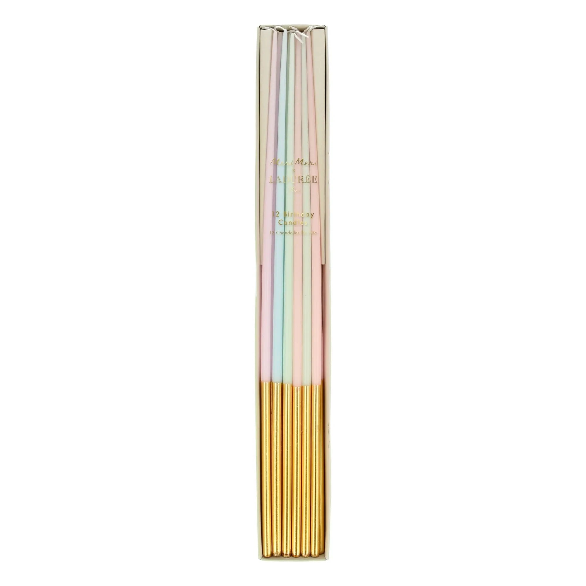 Meri Meri - Velas grandes de cumpleaños - Meri Meri x Ladurée - Set de 12