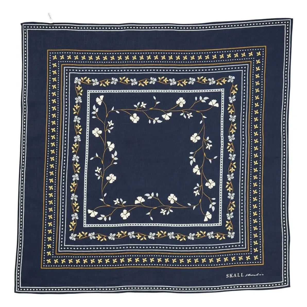 Skall Studio - Pañuelo cuadrado con estampado floral | Azul marino