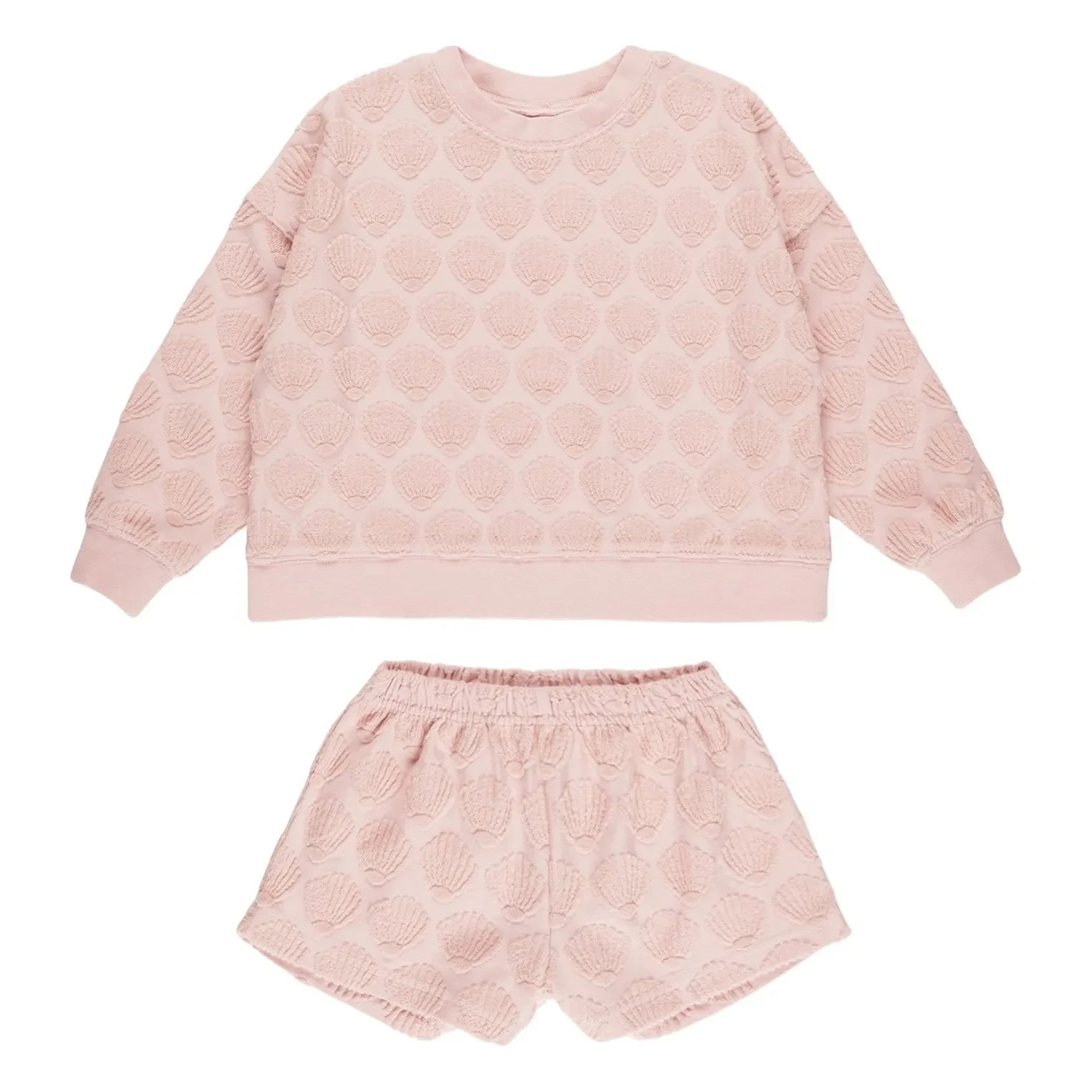 Rylee + Cru - Conjunto de Sudadera y Shorts de Felpa | Rosa Claro