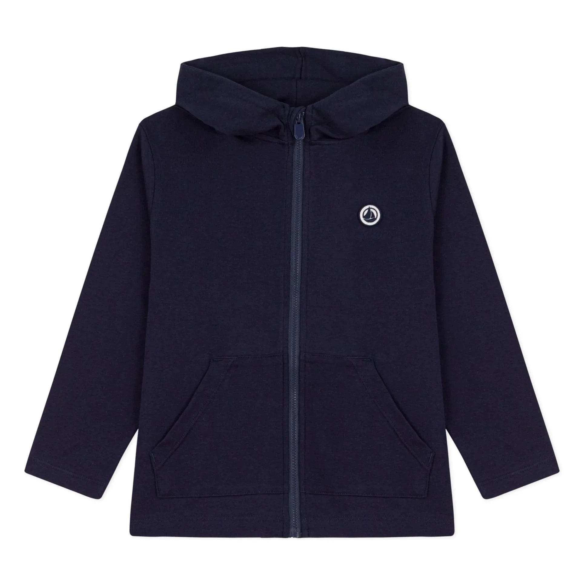 Petit Bateau - Sudadera con capucha y cremallera | Azul marino