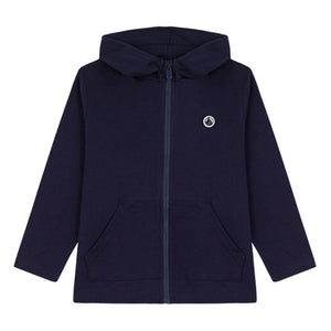 Petit Bateau - Sudadera con capucha y cremallera | Azul marino