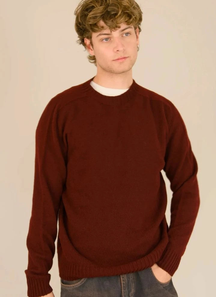 Origin Knitwear - Suéter de Lana Sin Costuras | Burdeos