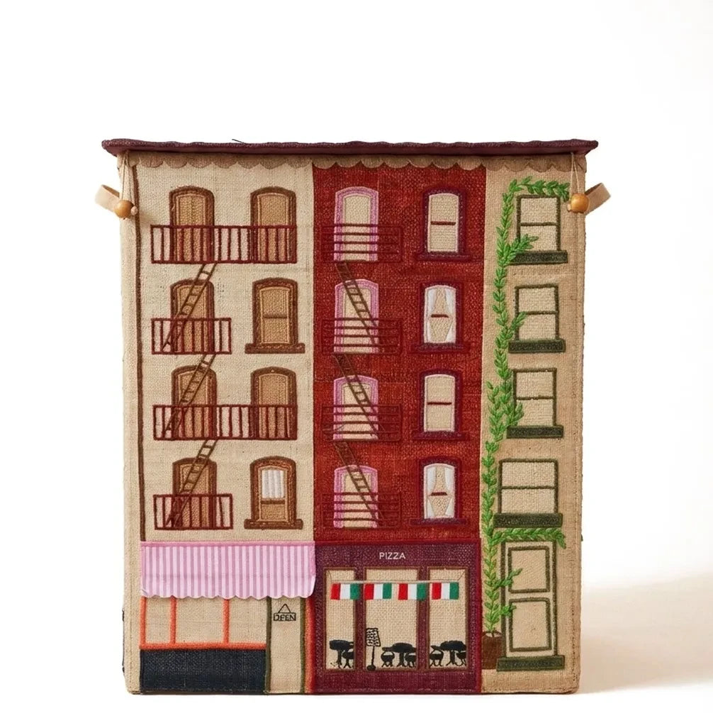 Poumpoum Kids - Caja de Almacenamiento Nueva York | Rojo ladrillo