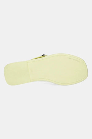 Tory Burch T Lock Cross Band Slide Sandalia de piel