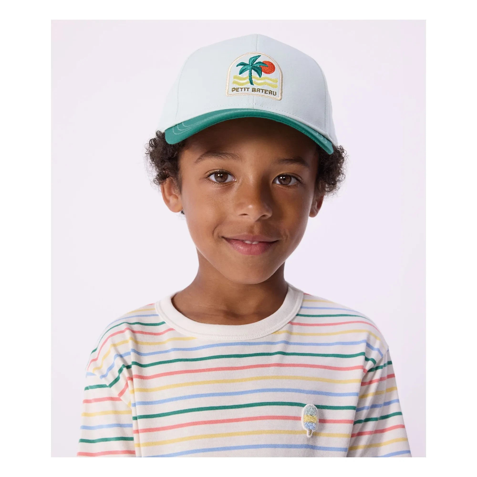 Petit Bateau - Sombrero de sarga con palmeras | Azul