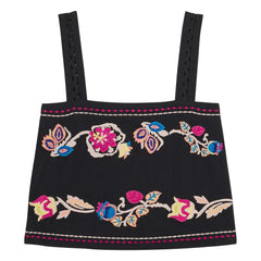 Louise Misha - Top de algodón orgánico Phaedra | Negro