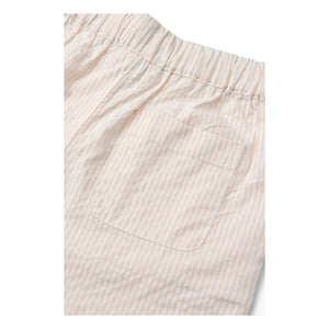 Copenhagen Colors - Pantalones con cordón a rayas de seersucker de algodón orgánico | Rosa pálido