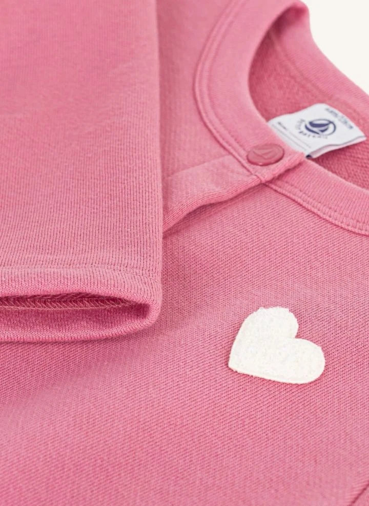 Petit Bateau - Cárdigan de algodón orgánico | Rosa empolvado