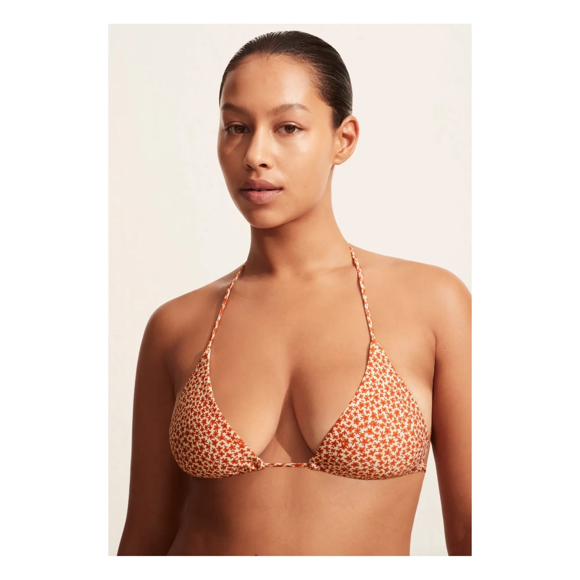 Matteau - Parte de arriba de bikini rosa lisa