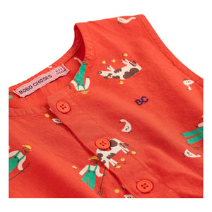 Bobo Choses - Vestido de granja de algodón orgánico | Rojo