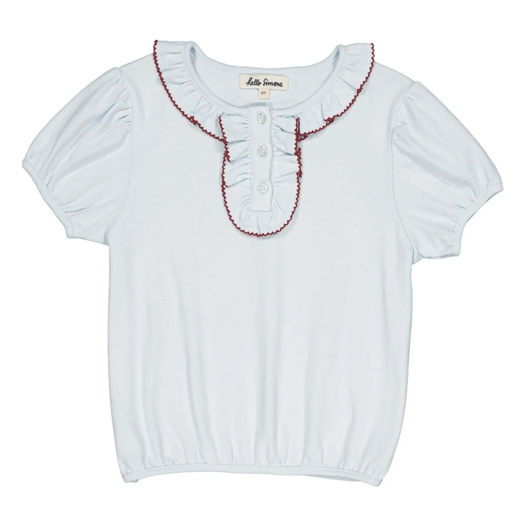 Hello Simone - Camiseta Paquerette de algodón orgánico | Azul claro