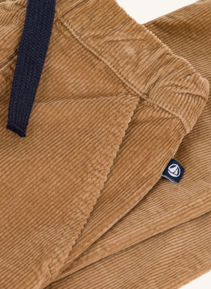 Petit Bateau - Pantalón de pana de algodón orgánico de pernera recta | Camel