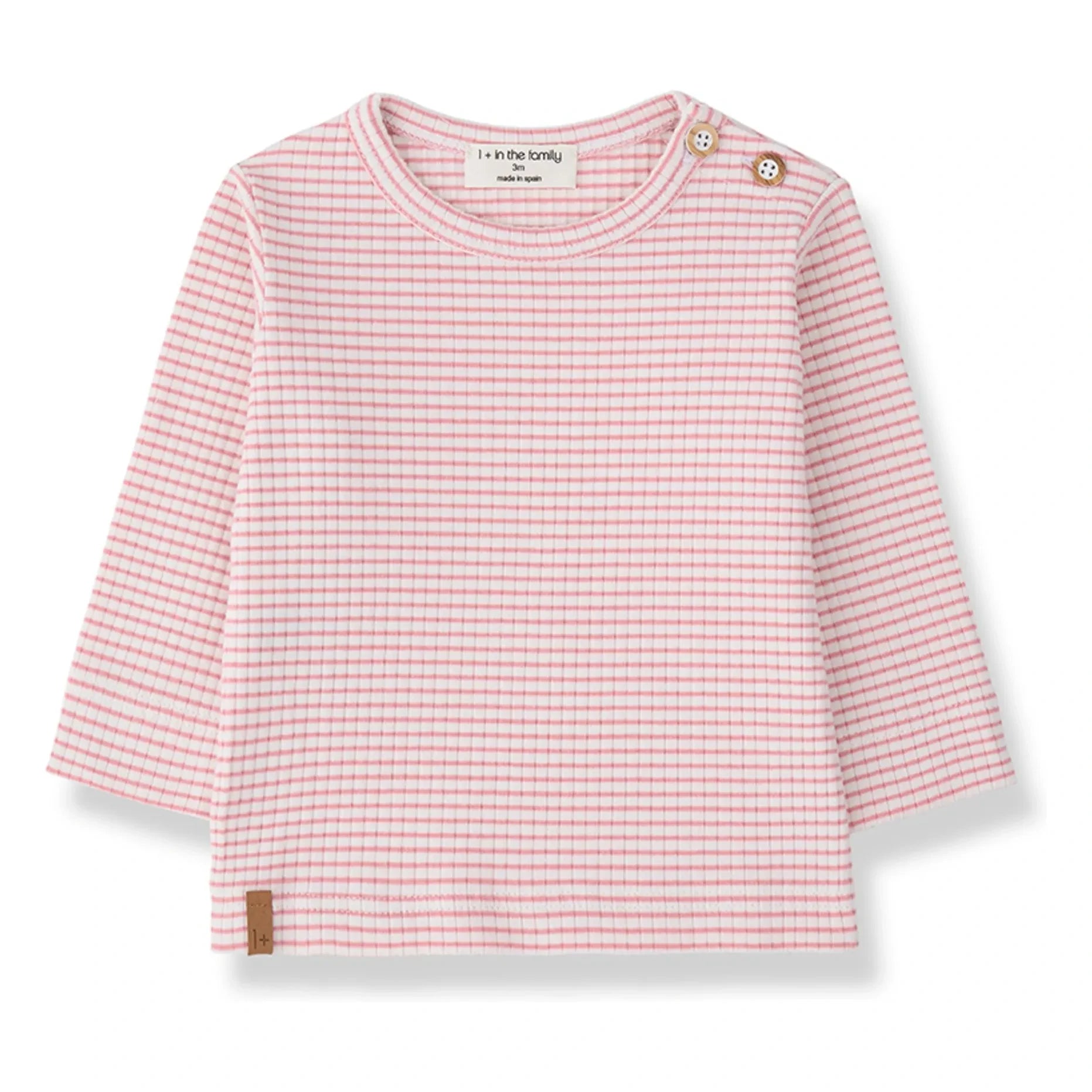 1+ in the family - Perello Fitilli Camiseta de rayas | Rosa empolvado