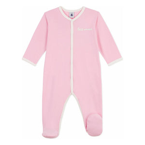 Petit Bateau - Pijama de algodón orgánico Dors Bien Petit Amour | Rosa