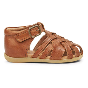 Petit Nord - Sandalias de piel con arañazos Diamond para principiantes | Coñac