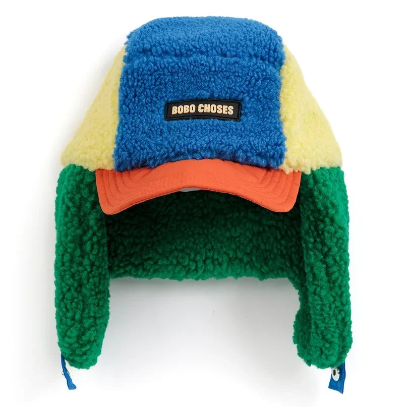 Bobo Choses - Gorro Aviador Sherpa efecto fibra reciclada | Azul
