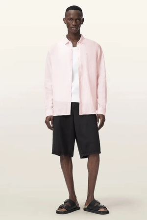 AllSaints camisa de lino para hombre LOOM