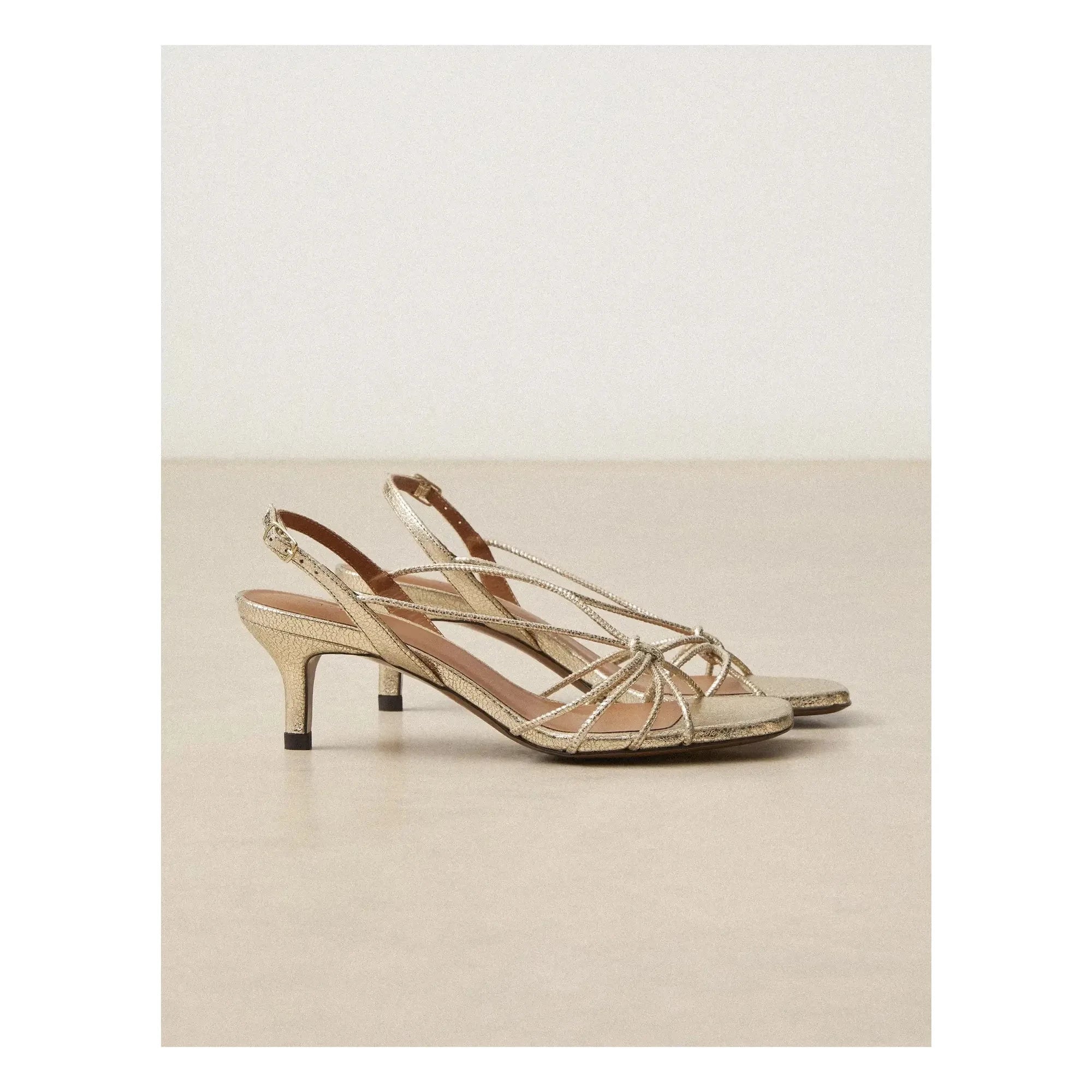 Rivecour - Sandalias n°470 Piel agrietada | Plateado