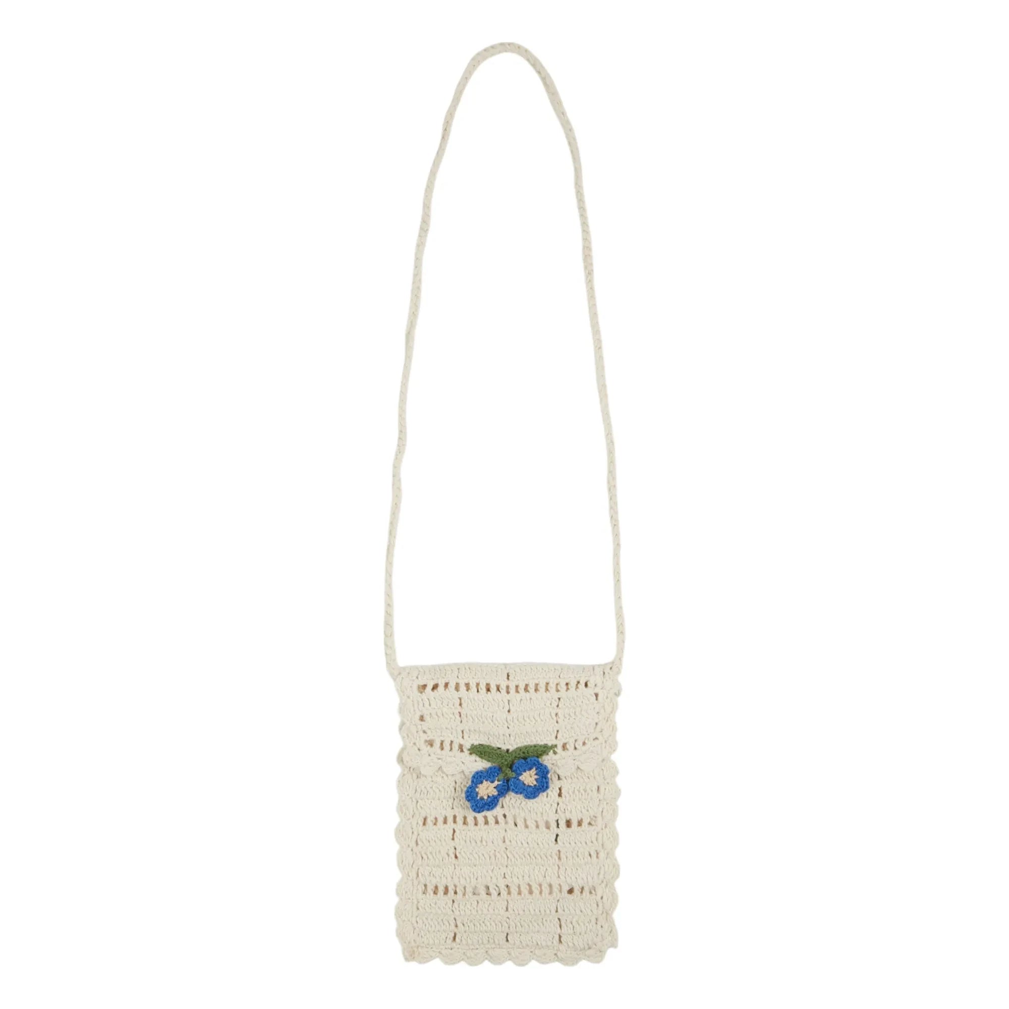 Emile et Ida - Bolso de Hombro de Ganchillo con Flores | Crema