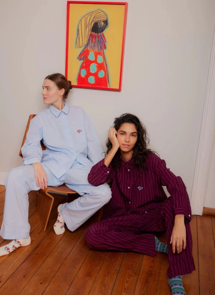 Becksöndergaard - Scallop Flotile Top de pijama | Azul