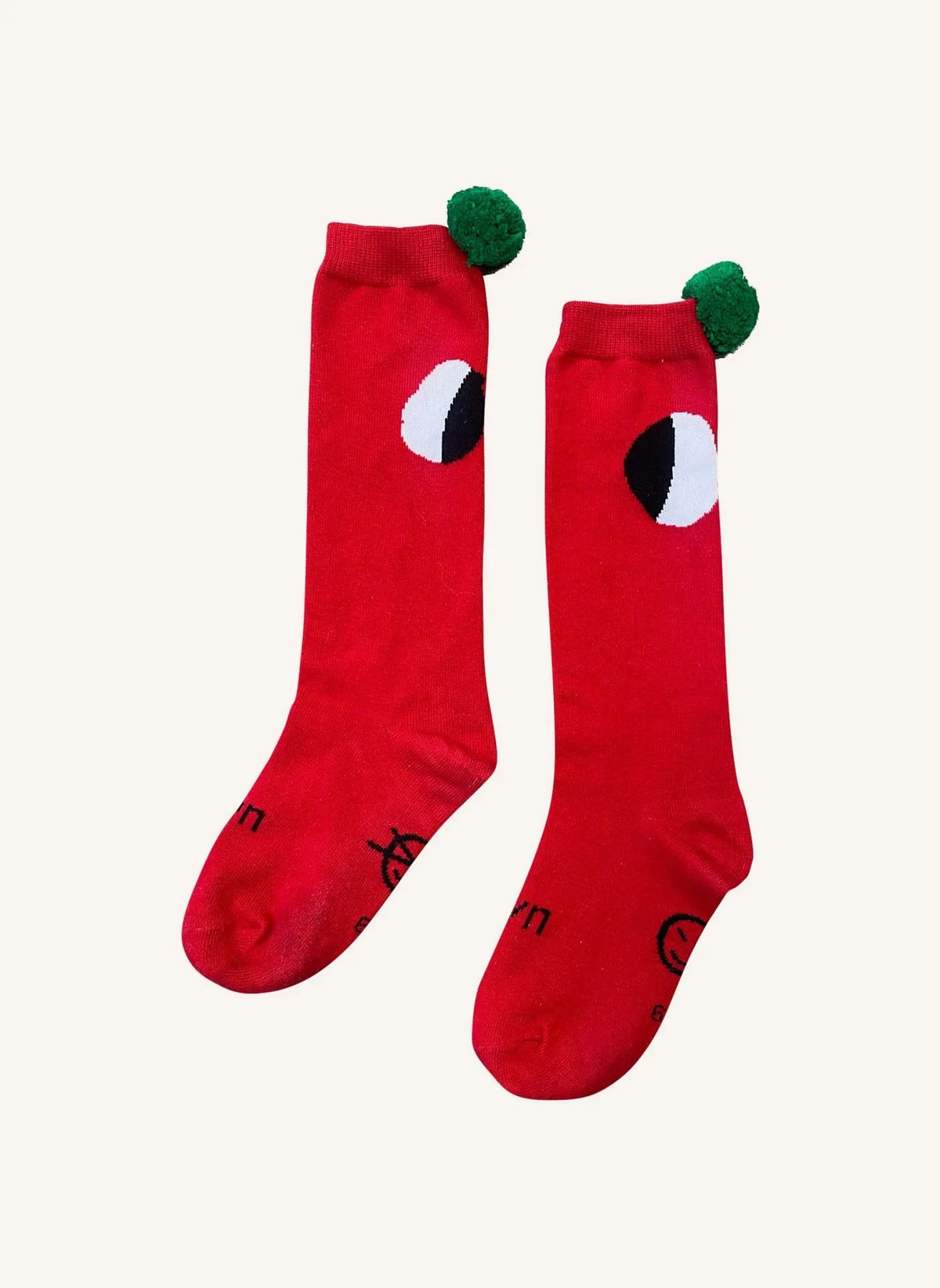 Wynken - Calcetines con pompones | Rojo