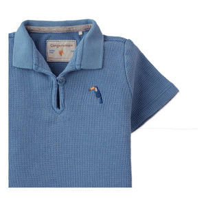 Gingersnaps - Polo con textura de tucán bordado de Timmy | Azul
