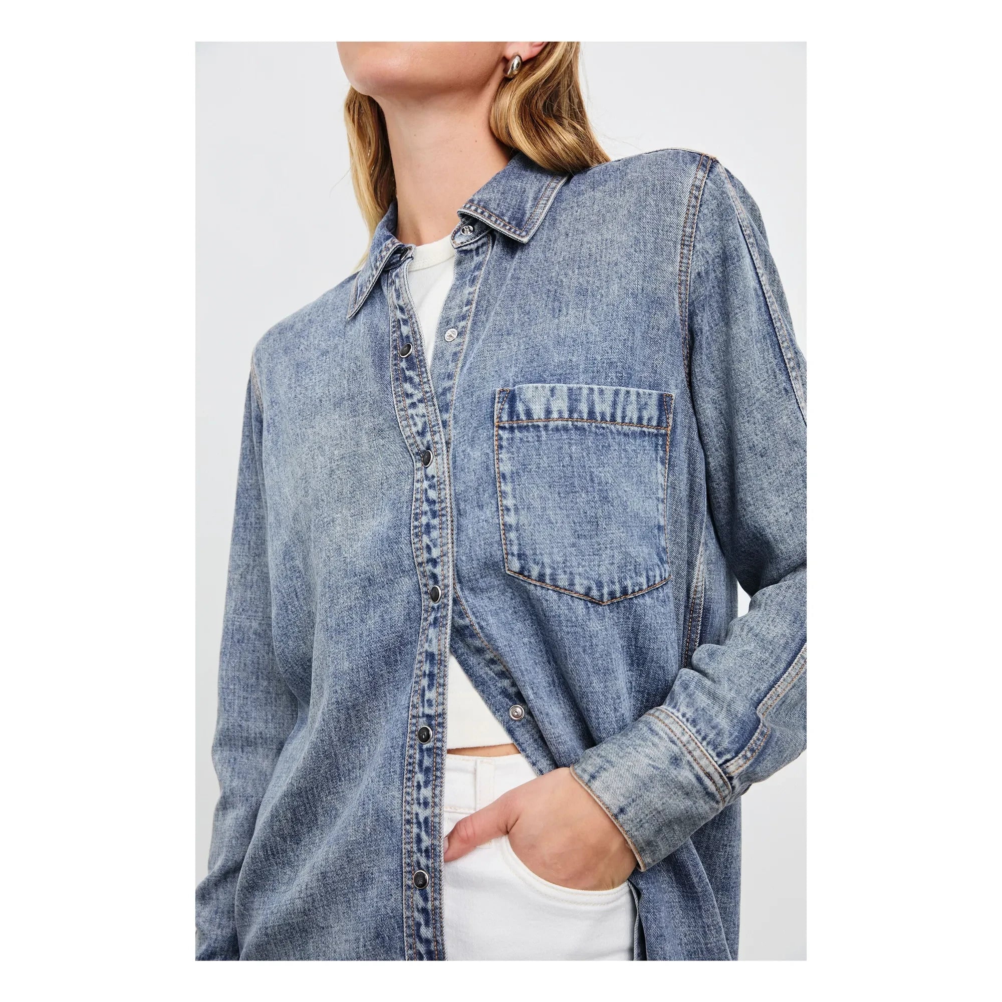 Rails - Camisa Atticus | Azul medio