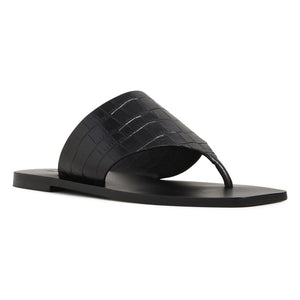 A. Emery - Sandalias de punta abierta con diseño de cocodrilo | Negro