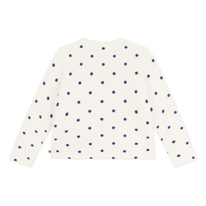 Petit Bateau - Cárdigan de lunares de felpa | Crudo