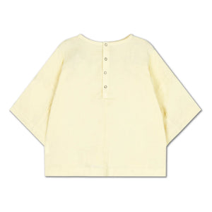 Repose AMS - Blusa con botones en la espalda de algodón orgánico | Amarillo pálido