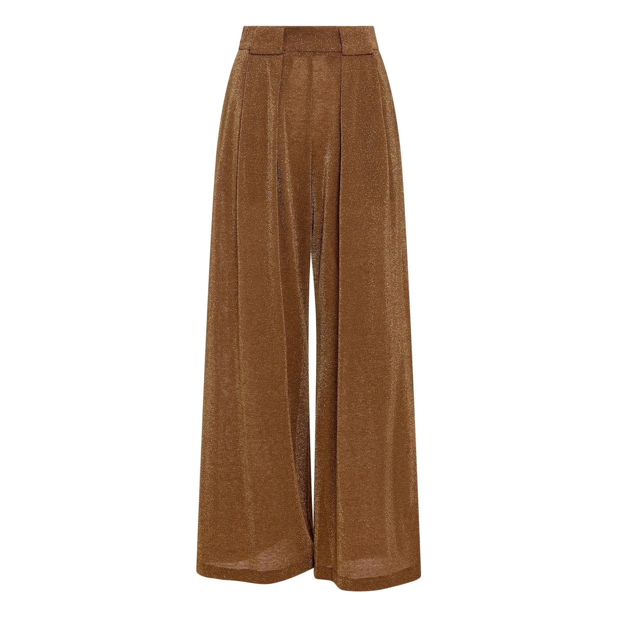Momoni - Pantalón metálico Aspen | Tabaco
