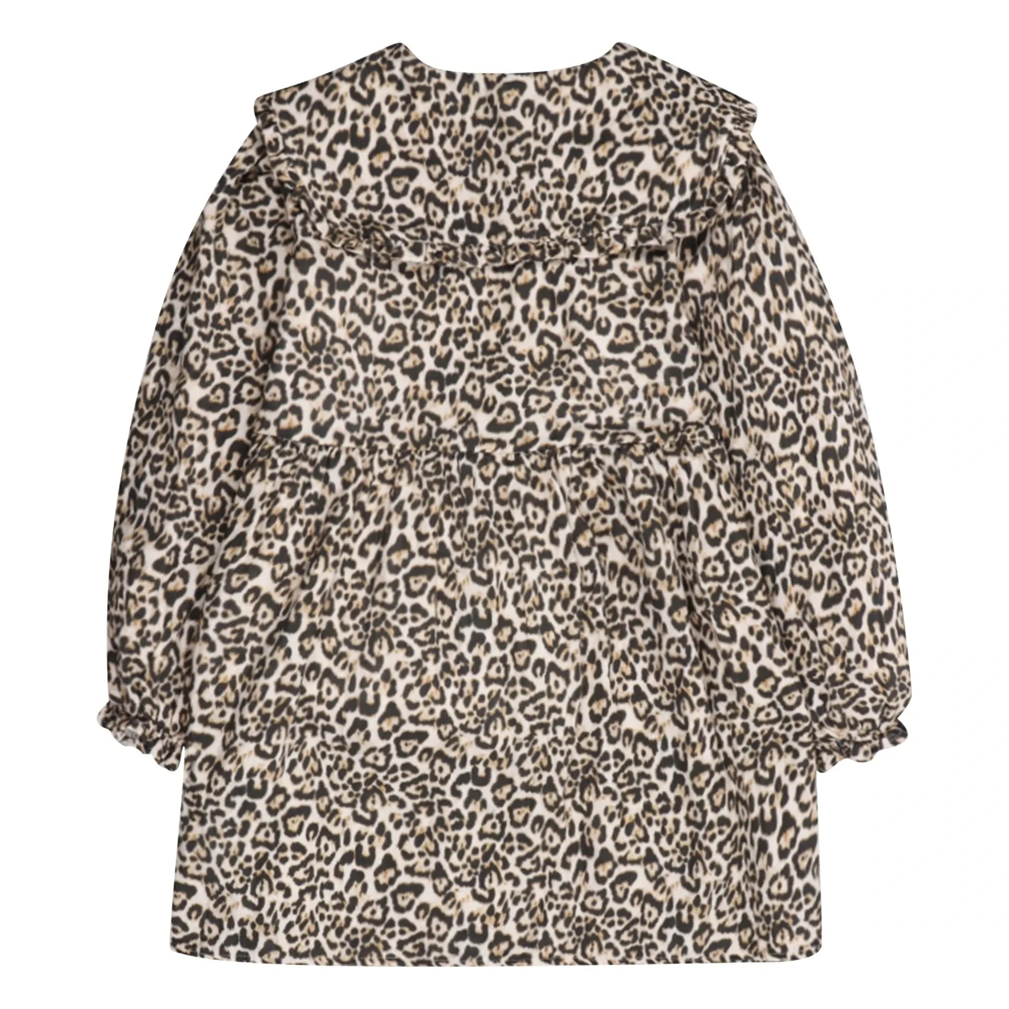 the new society - Nelia Leopar Vestido Doble de Muselina | Beige