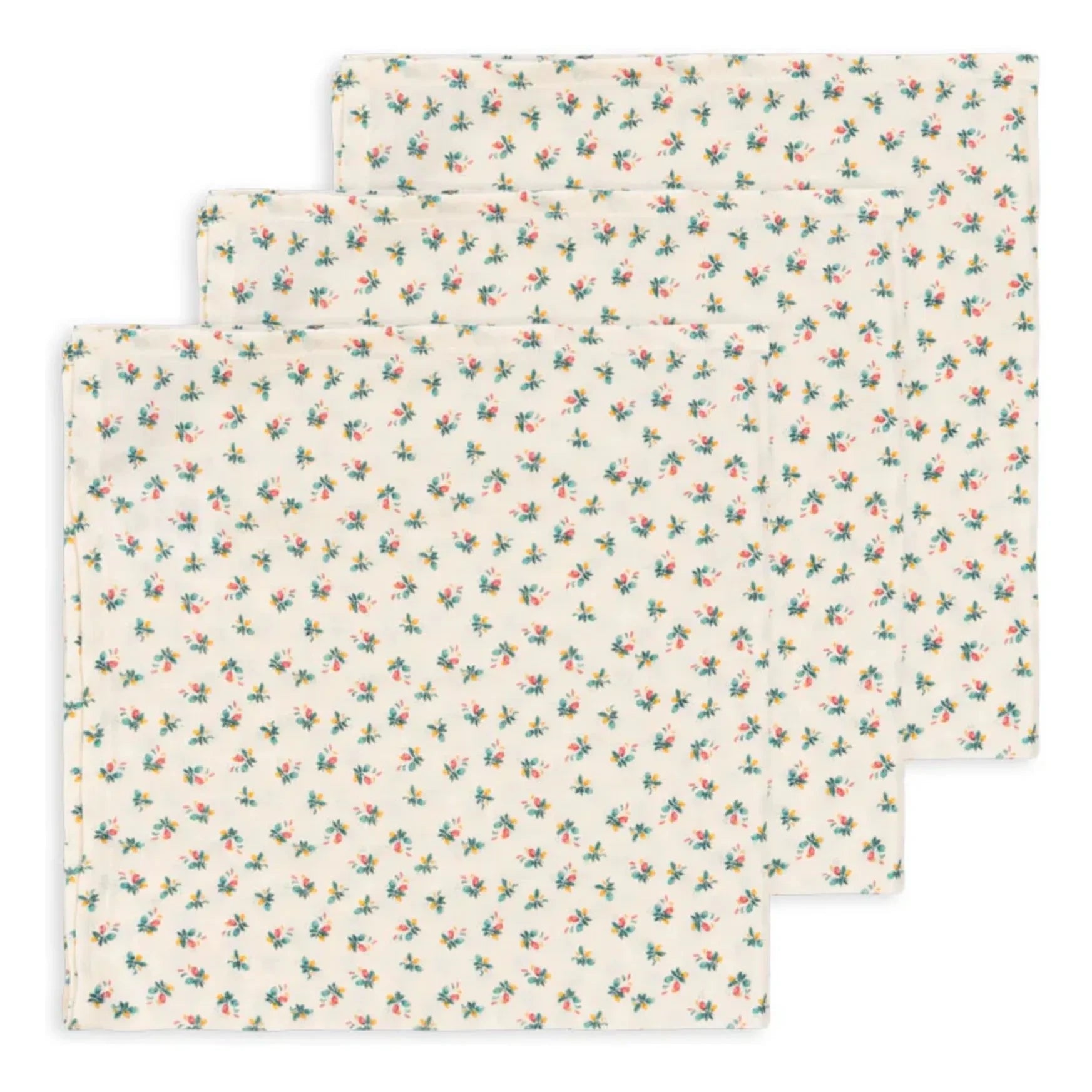 Konges Sløjd - Paños de muselina de algodón orgánico Flores - Set de 3